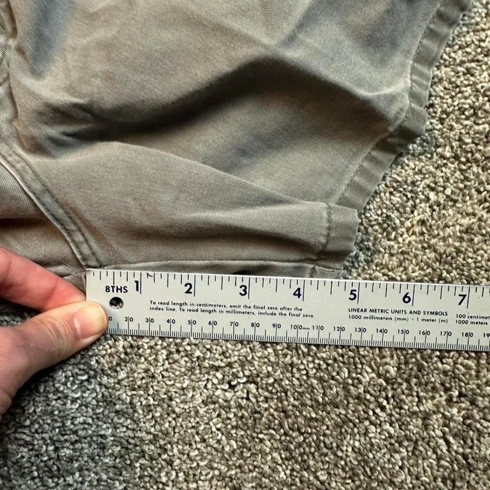 Vintage hydraulic Y2K ultra twill flat front gray green women's shorts size 9/10
